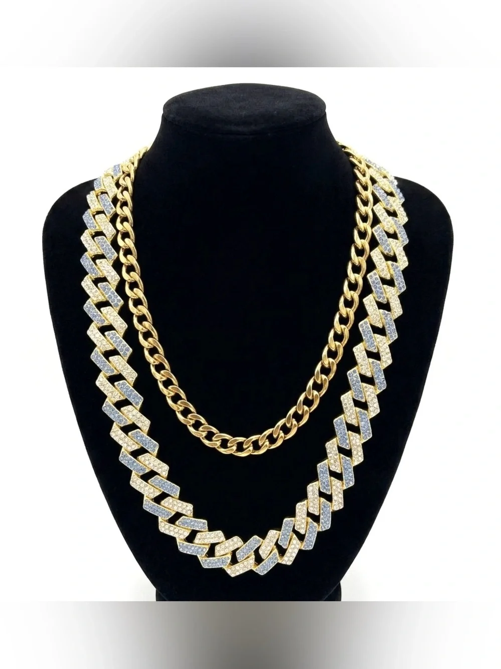 💎 Elevate Your Look: Iced Out Gold-Tone Jewelry Set 💎